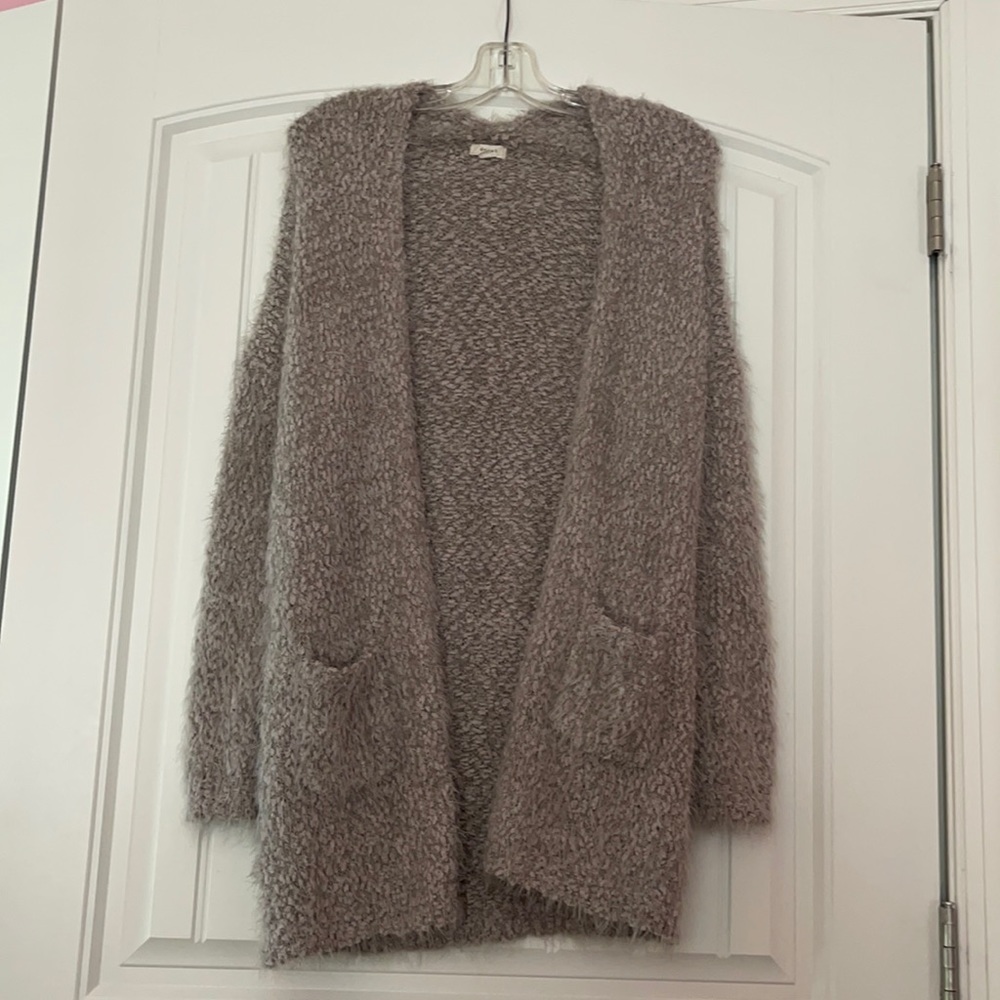 Fuzzy Cardigan Sweater